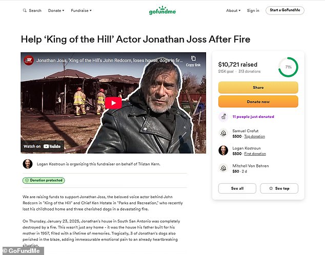 The charismatic actor of Native descent also lost his car in the blaze, but the GoFundMe organized by Logan Kostroun successfully raised $10,721 from a $15K goal