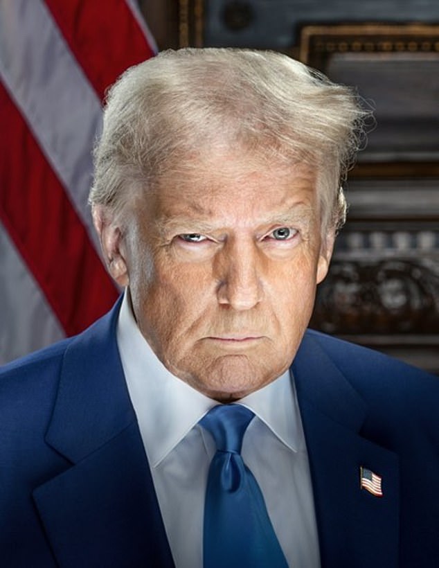 The official Trump portrait released shortly before he left office bore a strong resemblance to his mugshot