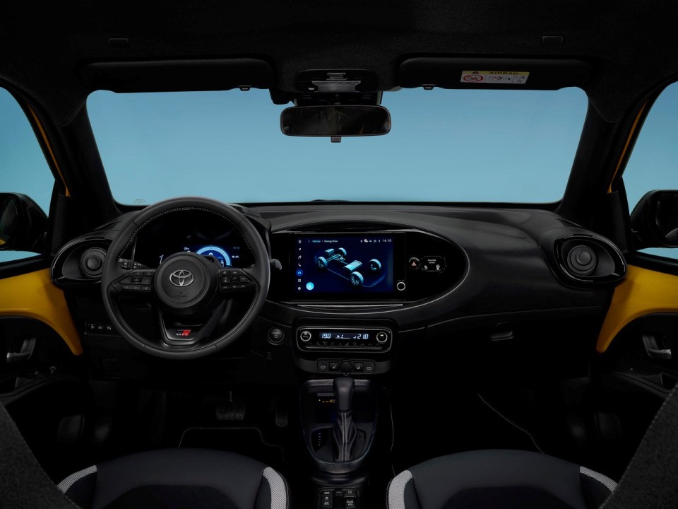 Interior view of a Toyota Aygo X GR Sport.