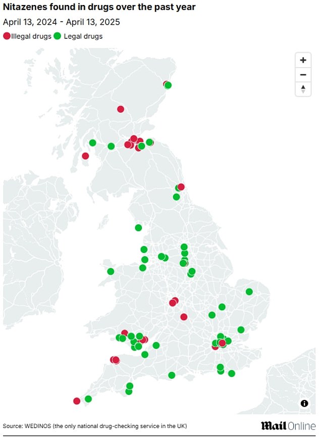The majority of substances tested by Wedinos, the only national drug-checking service in the UK, purported to be legal products, although they were all bought illegally