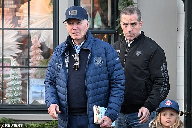 In an email to staffers on Monday, DOJ pardon attorney Ed Martin said he has been directed to investigate clemency granted by Biden (pictured left) in the waning days of his presidency, including the December pardon of son Hunter (pictured right)