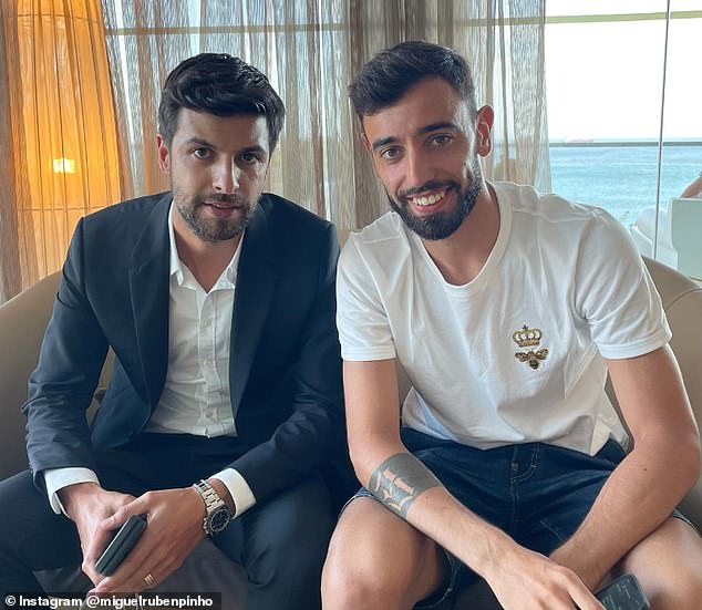 Fernandes' agent, Miguel Pinho (left), spent three days in Saudi last week to discuss a move