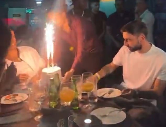 Bruno Fernandes was spotted dining with Joao Cancelo at the Al Hilal star's birthday party