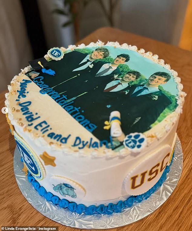 Linda also shared a snap of the personalised cake they had made for the big day