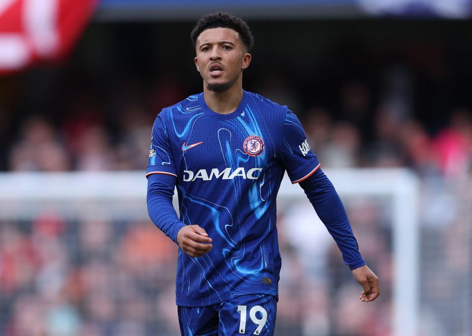 Jadon Sancho of Chelsea in a soccer match.