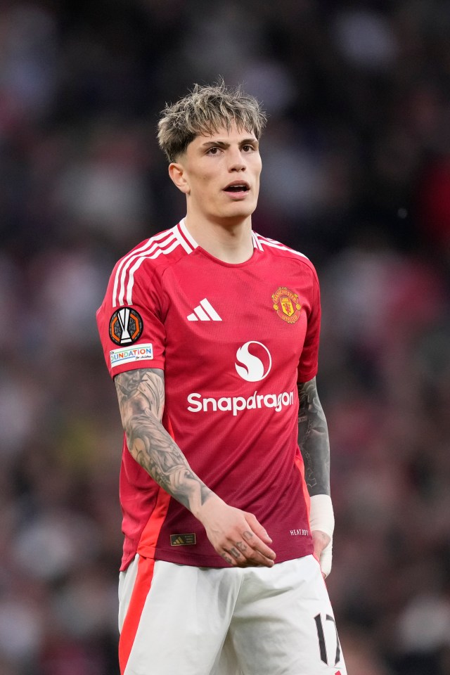 Alejandro Garnacho of Manchester United during a UEFA Europa League match.