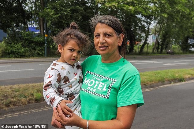 Retired primary school teacher Diljeet Kang (pictured with her grandson), 65, said once the flies swarm indoors it's nearly impossible to get them out again