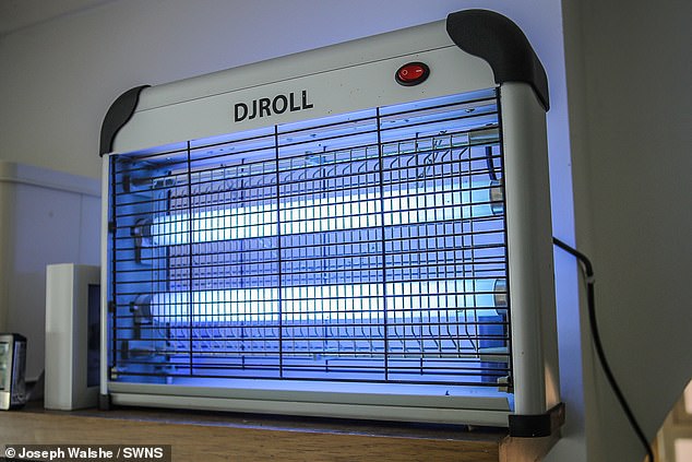 Maureen and Rob have also been forced to set up a bug zapper in their home to deal with the constant swarms of flies