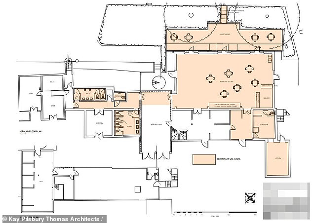Oliver - who shot to fame as the Naked Chef - says the goods will primarily be for takeaway, but plans for the site's transformation shows rows of indoor and outdoor tables he hopes to fill with customers