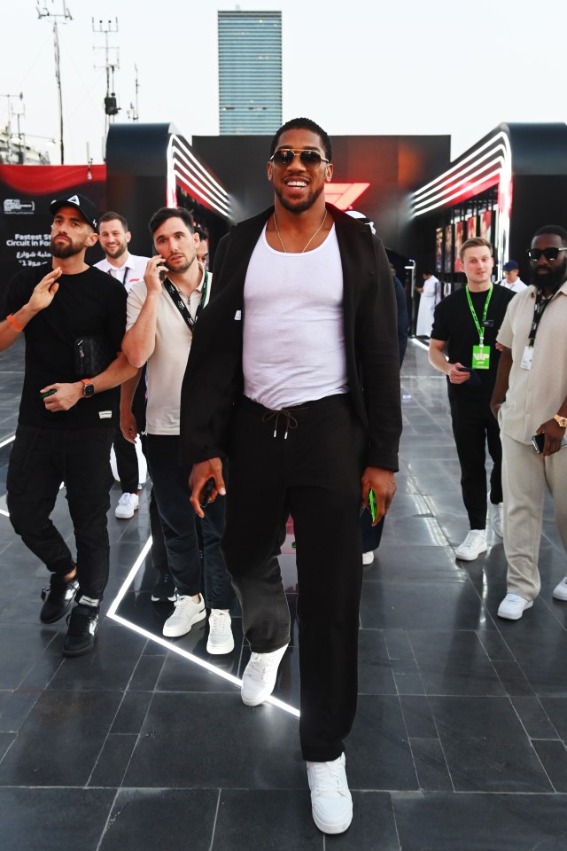 Anthony Joshua at the Formula One Saudi Arabian Grand Prix.