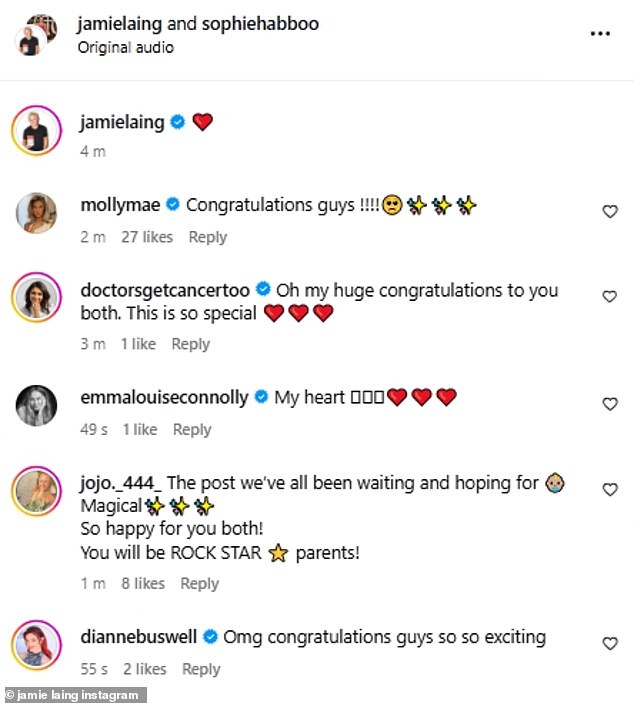 The post was simply captioned with a heart emoji and was soon flooded with well wishes from their followers