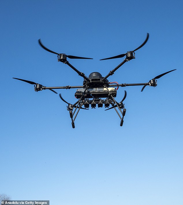 Swarms of drones, similar to this one used in the Ukraine war, could bombard Britain