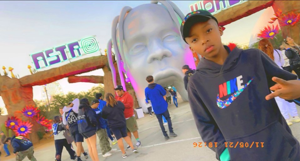 Photo of Ezra Blount, a 9-year-old boy injured at the Astroworld Festival.