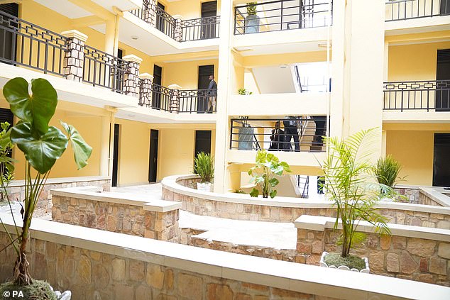 Migrants who came to Britain were due to be housed in Rwanda - including at Hope House, in Kigali, pictured - and would have claimed asylum there rather than here