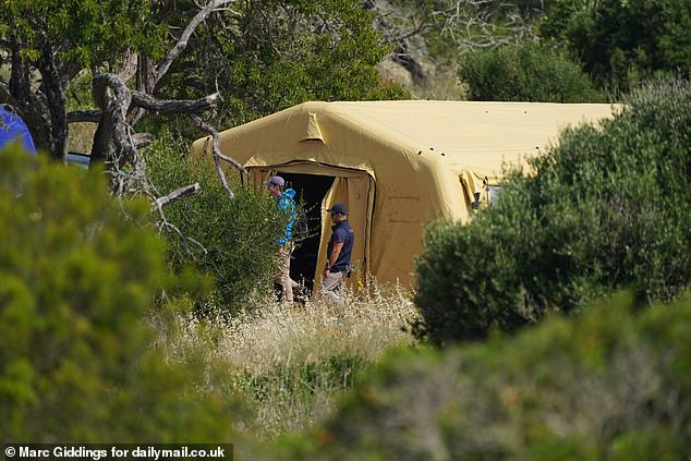 Supply tents had been set up used to store equipment including the new ground penetrating radar system