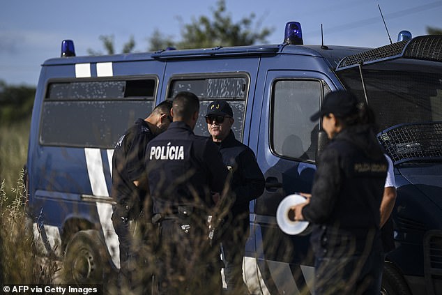 Footage of the scene showed uniformed officers on a cordon on a dirt road in Atalaia
