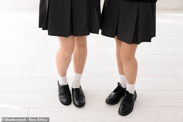 Headteacher James Saunders also said in his communication on Monday that pupils had been wearing the skirts incorrectly (file image)