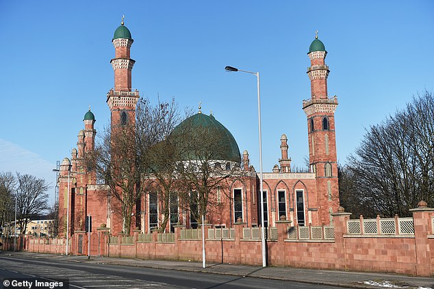 The report predicts a near three-times increase in the number of Muslims living in the UK, suggesting that almost one in five people living in Britain will be followers of Islam by the end of the century (Pictured: a general view of a mosque in Bradford)
