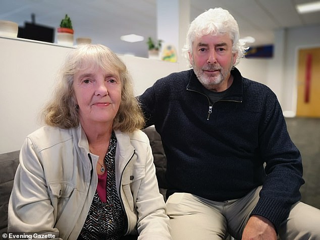 Ms Dove pictured with Ms Whiting's father Eric, who compared her to the 'Pied Piper' as she always had children around her who adored her