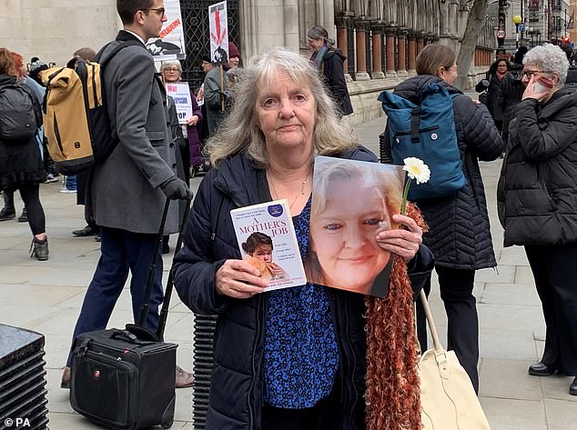 Ms Whiting's mother, pictured in 2023, fought a long legal battle for a second inquest, which went all the way to the Court of Appeal