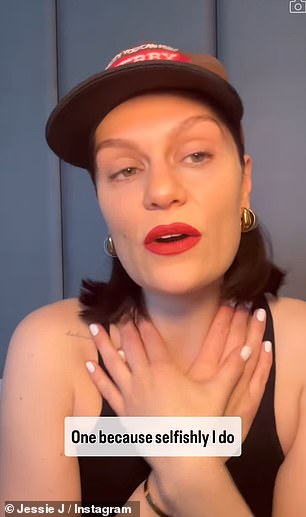 In the clip, Jessie said: 'Hi, I have been going back and forth a little bit on whether to share it. I want to but there's lots of opinions outside...