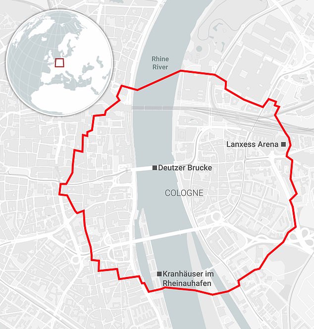 A large part of Cologne's city centre has been cordoned off