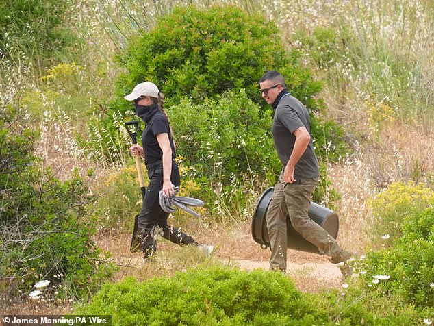 Search teams near to a derelict and abandoned property to the west of Praia De Luz, Portugal, where searches are being carried out by officers investigating the disappearance of Madeleine McCann