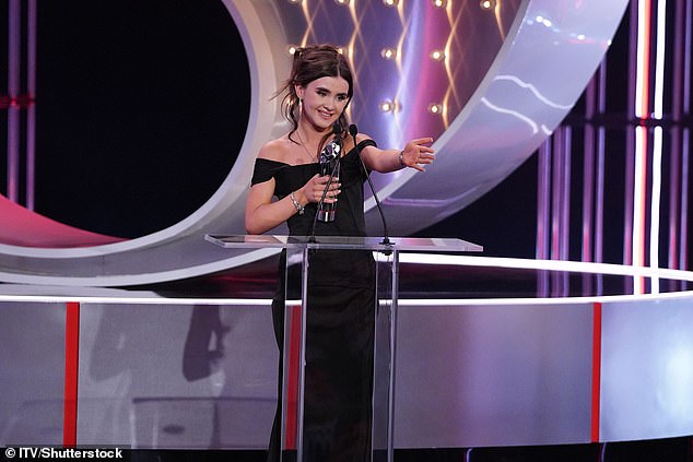 Meanwhile, Amelia was overcome with emotion as she was announced as the winner of Best Young Performer for playing April Windsor in Emmerdale
