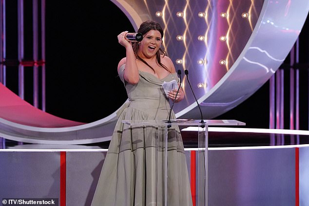 While Lacey Turner, who plays Stacey Slater, won the Best Leading Performer Award, which was accepted on her behalf by Lillia Turner, who plays her onscreen daughter (seen)