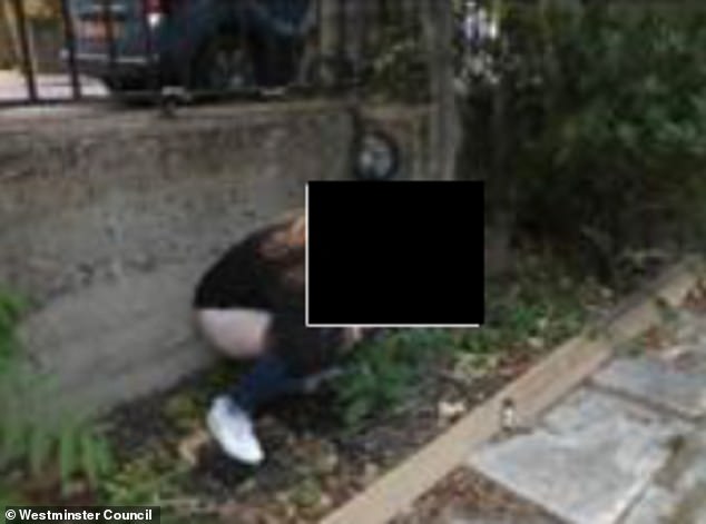 A woman appears to be urinating in public. Residents fear there will be a surge in this sort of anti-social behaviour if the licence is granted to GoBoat UK
