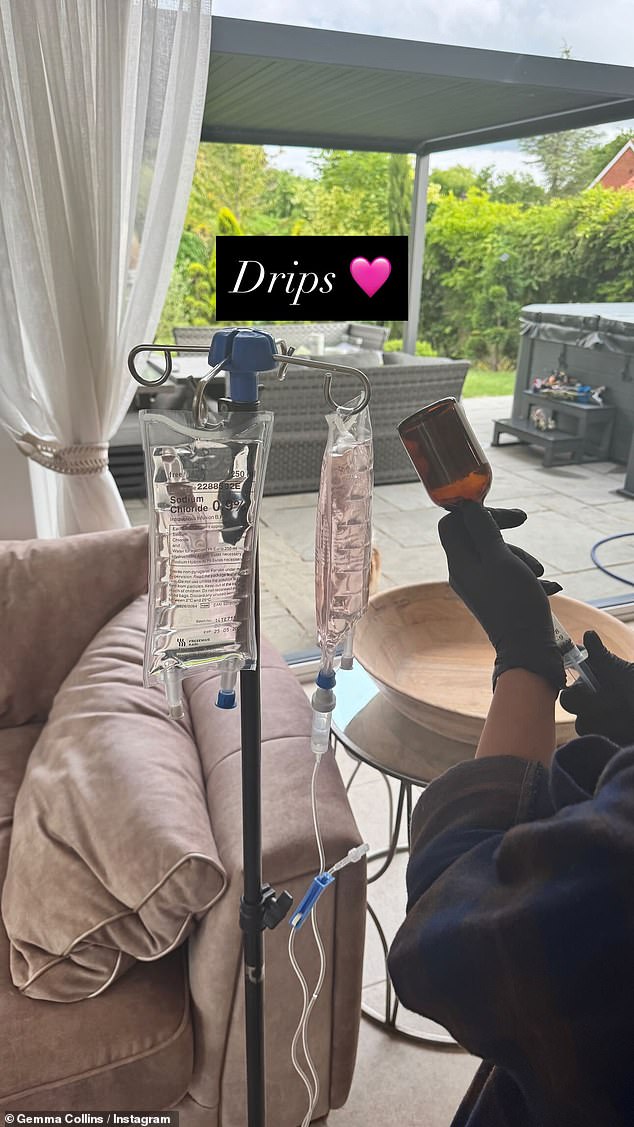 On her Story she added an update as she showed she was on a drip and had been visited by a doctor