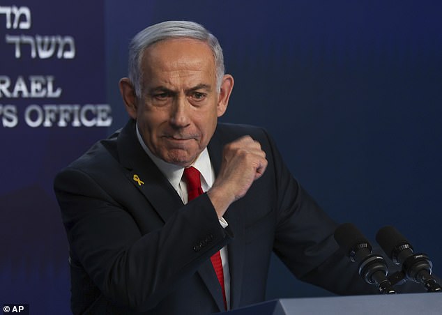 The Israeli Army says it is 'prepared' to raid the Madleen ship, as it has done with previous Freedom Flotilla efforts. Pictured: Israeli Prime Minister Benjamin Netanyahu on May 21