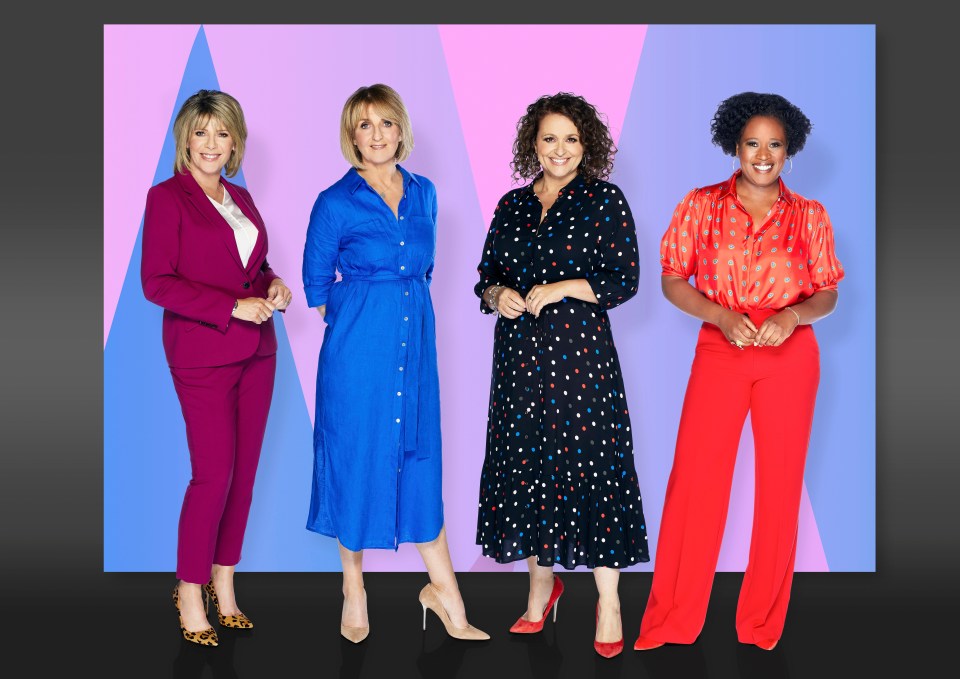 Four women presenters from the Loose Women TV show.