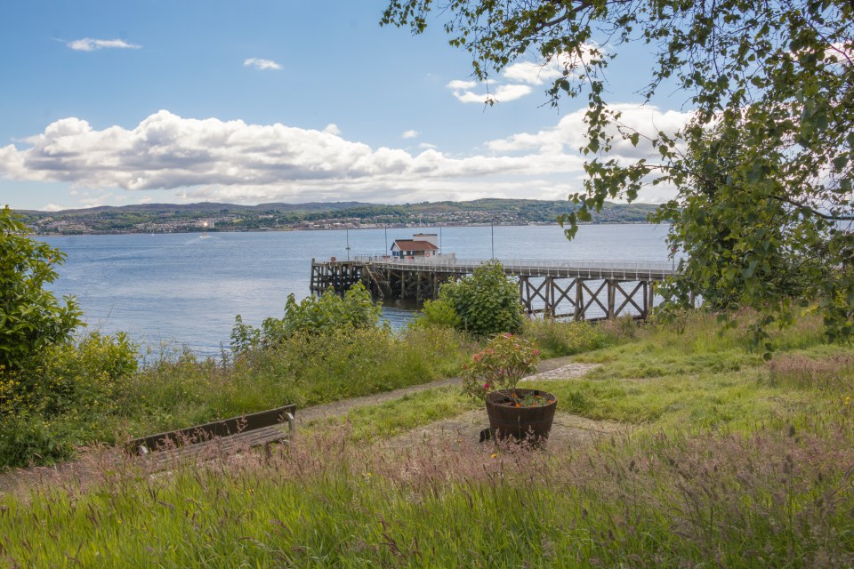 View of Kilcreggan pier and the Clyde River.