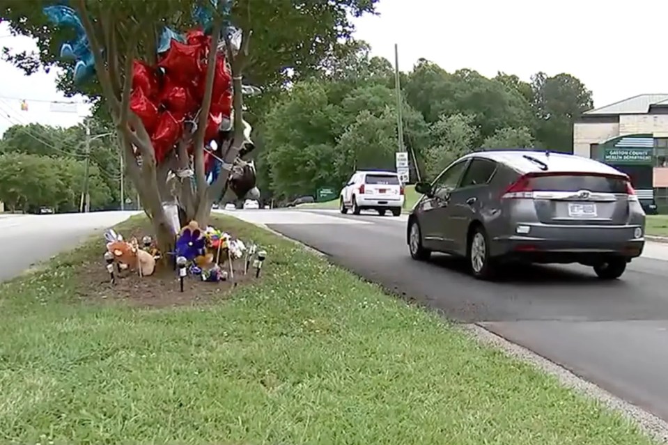 Memorial at roadside for a child killed in an accident.