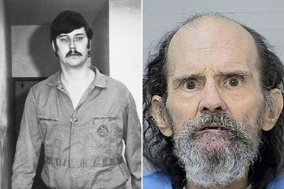 An image collage containing 2 images, Image 1 shows Black and white photo of Edmund Emil Kemper in handcuffs, Image 2 shows Mugshot of serial killer Herbert Mullin