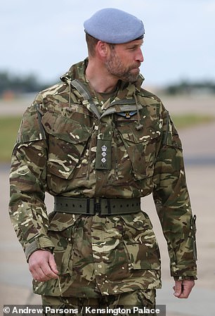 Staff sergeant Megan Chasney, who helped to host William (pictured), said after: 'It was fantastic. It's a privilege to be able to host our colonel in chief'