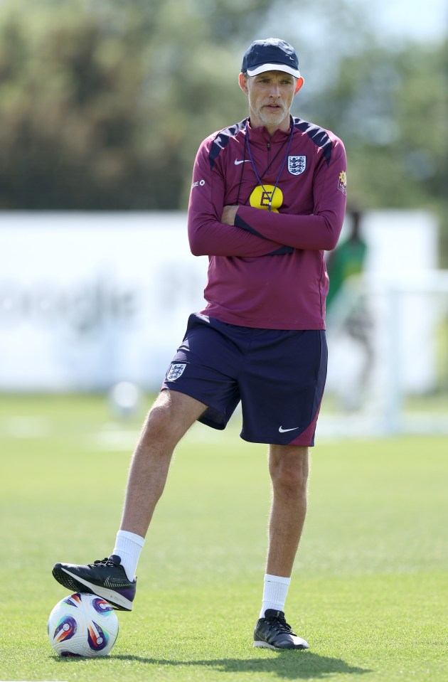 Thomas Tuchel, England's head coach, at a training session.