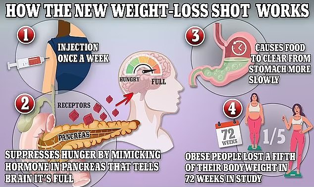 Both Wegovy and Mounjaro work by regulating patients' appetite, resulting in people feeling full quicker, but Mounjaro is said to have an additional effect as it appears to change the body's metabolism