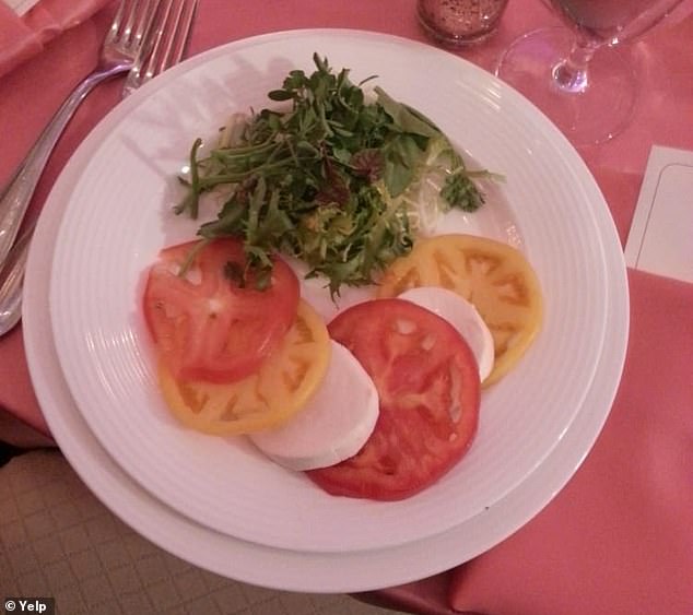 A Yelp user uploaded a picture of a caprese salad served at President Donald Trump's Bedminster, New Jersey golf club. Health inspectors in May found that cheese and raw meat were being stored too closely together