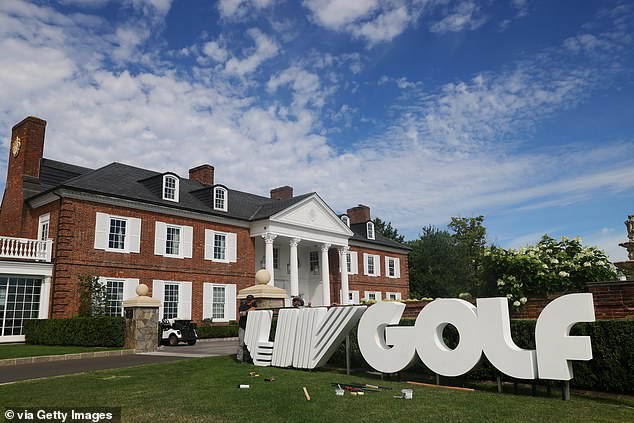 The clubhouse at President Donald Trump's Bedminster golf club during the LIVE Golf Invitational in July 2022