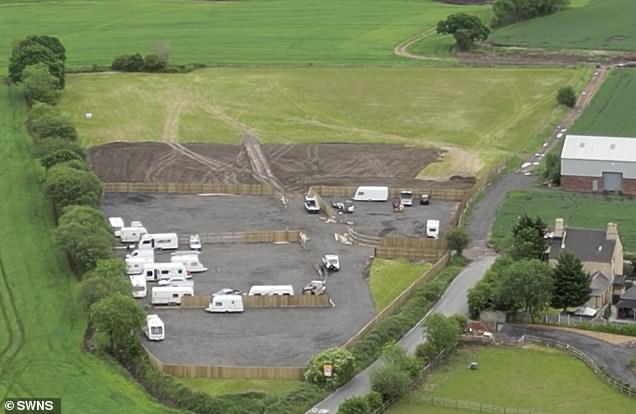 Pictured is a before an after image of the field in Burtonwood which was developed on in less than 72 hours over the last May bank holiday weekend, leaving locals furious
