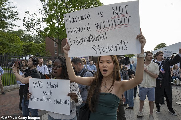 Trump has been discussing capping Harvard's foreign student body for weeks, leading to protests at the Cambridge campus