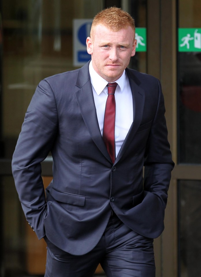Ross Monaghan leaving Glasgow High Court after being cleared of murder charges.