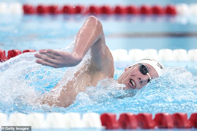 The 16-year-old, from Pleasanton, California, finished his 200m freestyle heat in 1:45.92