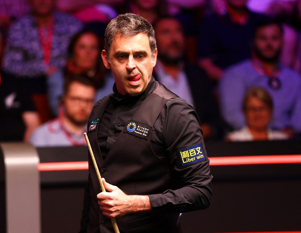 Ronnie O'Sullivan at the snooker World Championship.