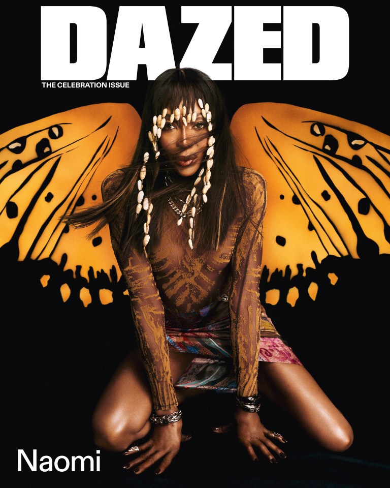 Naomi Campbell on the cover of Dazed magazine.