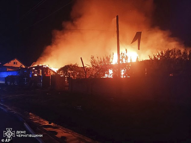 According to authorities, six Shahed-type drones struck residential areas of Pryluky early Thursday morning, causing severe damage to residential buildings