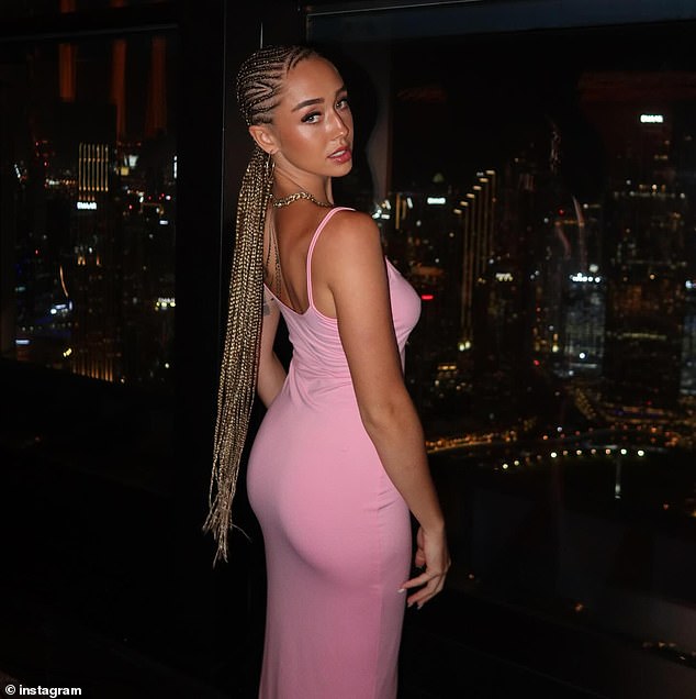 The padel player, who showed off her inked shoulder and braided hair, was pictured with the footballer on a luxury trip in St Tropez with friends last week