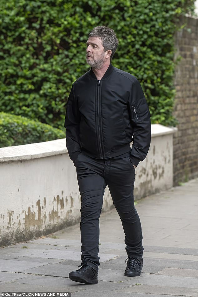 The rocker, 58, cut a casual figure while making his way to a secret London studio where he was set to join his sibling, 52, for band practice for the first time in 16 years ahead of their reunion tour
